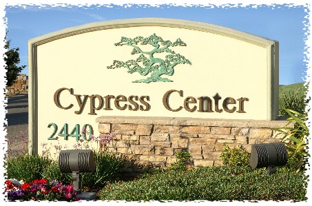 Cypress Center sign clean framed sml